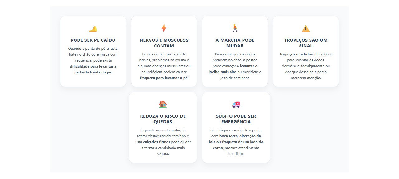 Pé arrastando ao caminhar: 6 sinais de alerta para investigar o pé caído