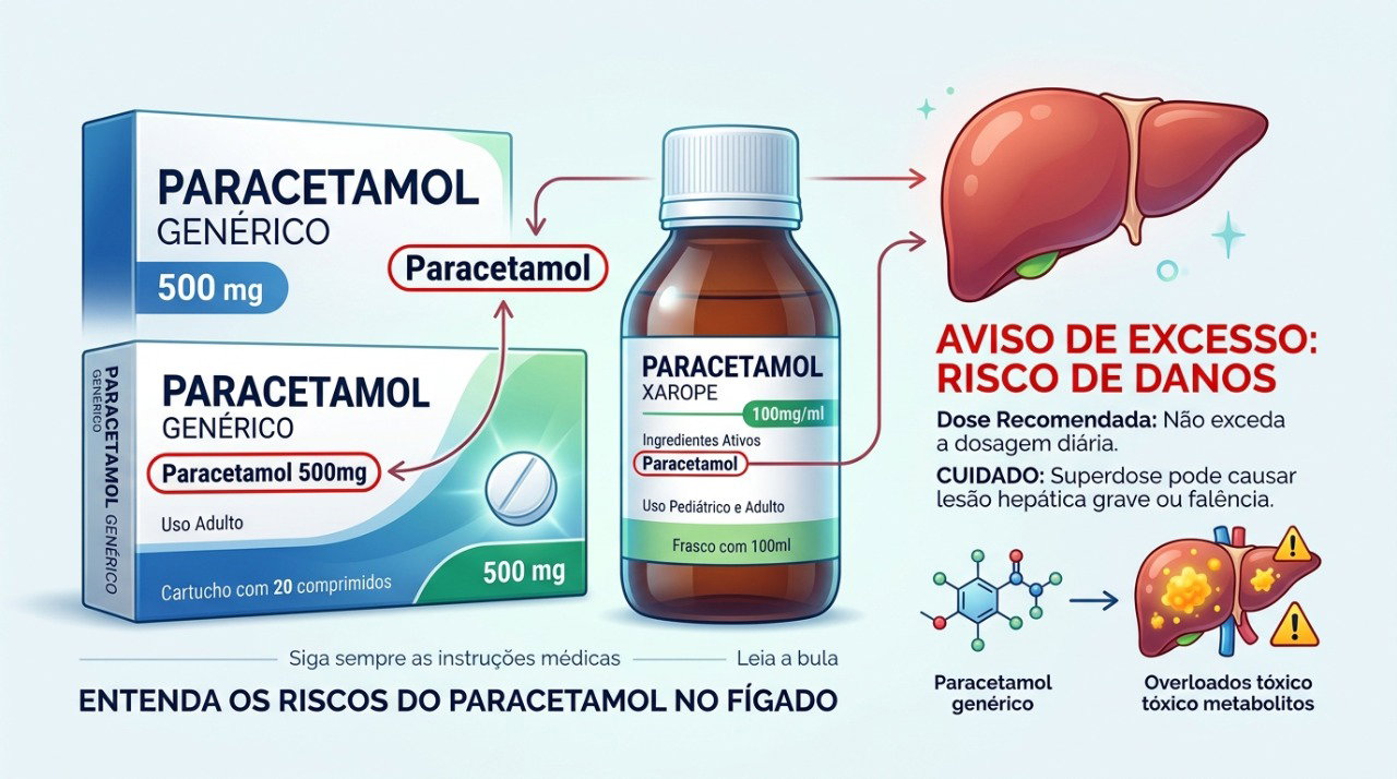 Conferir o princípio ativo ajuda a evitar a duplicação acidental de paracetamol entre diferentes medicamentos.