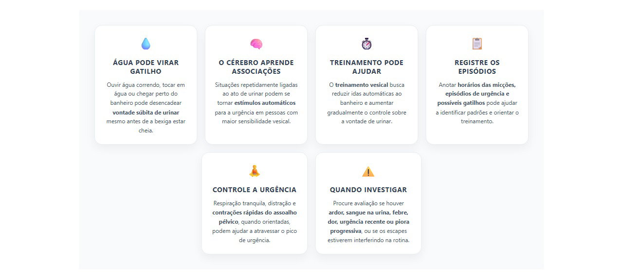 Urgência urinária ao ouvir água: 6 sinais e estratégias para controlar esse gatilho