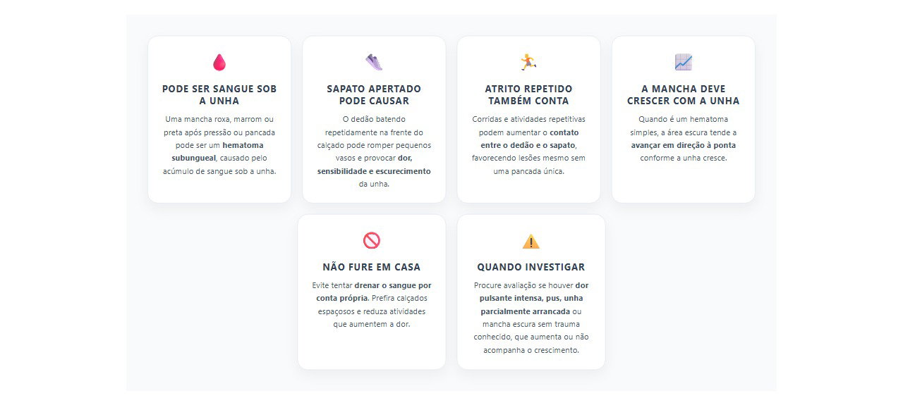 Unha preta depois de sapato apertado: 6 sinais de possível hematoma subungueal