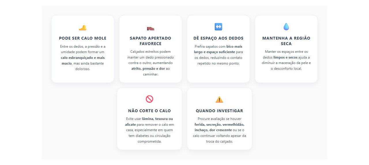 Calo entre os dedos: 6 cuidados para reduzir atrito, dor e recorrência