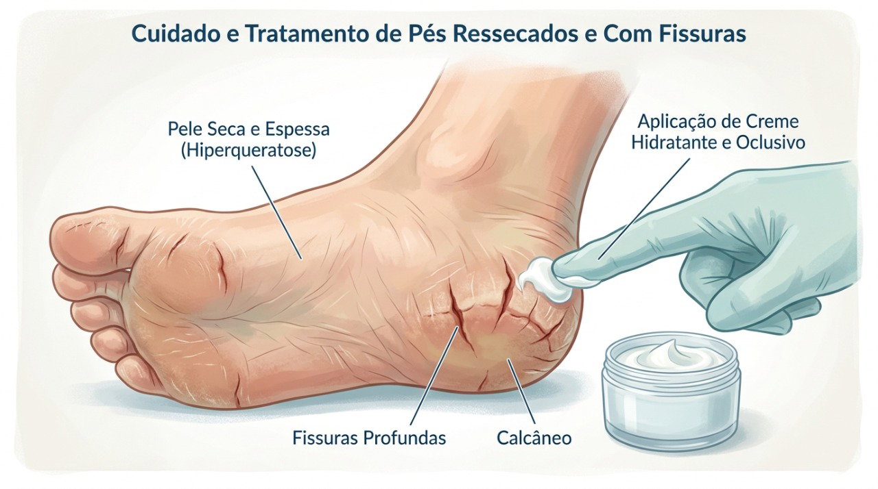A hidratação ajuda a recuperar a elasticidade da pele e favorecer a cicatrização das fissuras.