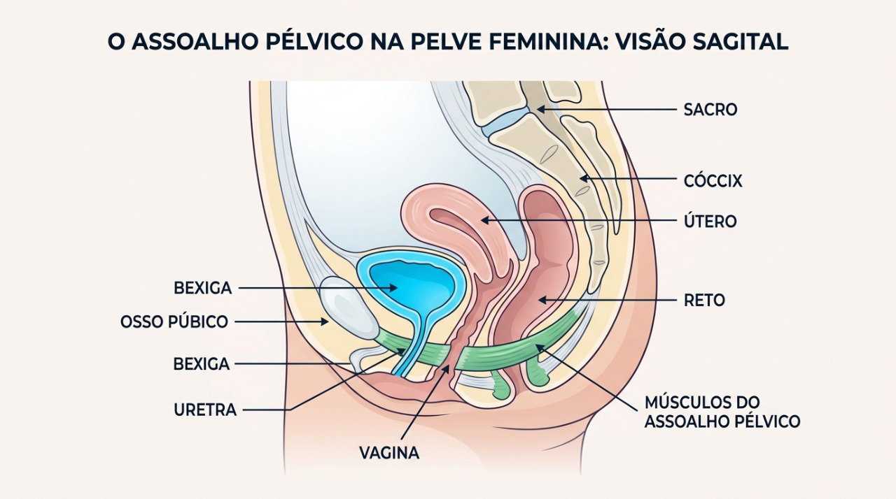 O fortalecimento do assoalho pélvico pode ajudar a reduzir escapes de urina durante esforços.