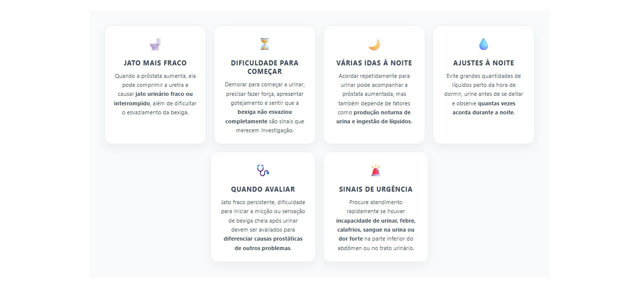 Jato urinário fraco e urinar à noite: sinais de que a próstata pode estar envolvida