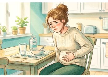 Barriga estufada, gases e diarreia após consumir leite podem indicar intolerância à lactose.