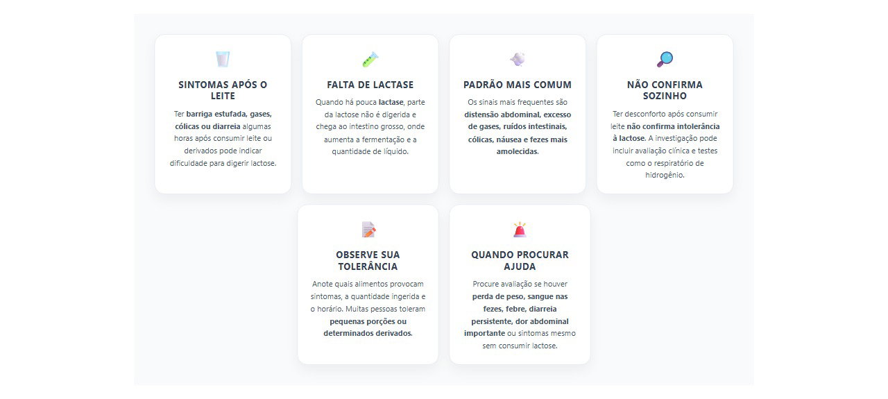 Barriga estufada e diarreia após leite: sinais de intolerância à lactose