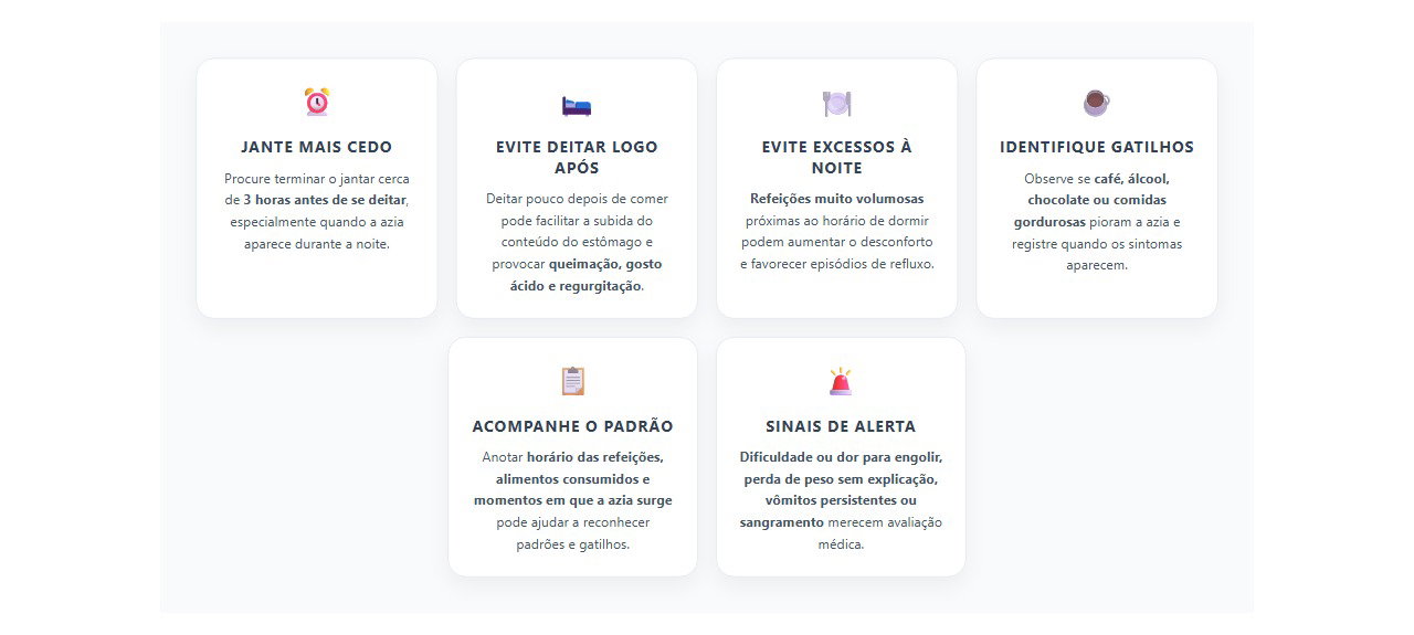 Azia ao deitar: jantar mais cedo pode ajudar a reduzir o refluxo