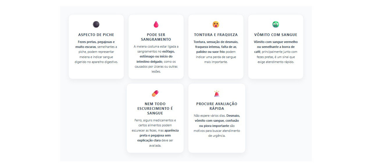 Fezes pretas e pegajosas: sinais de sangramento digestivo que exigem atenção