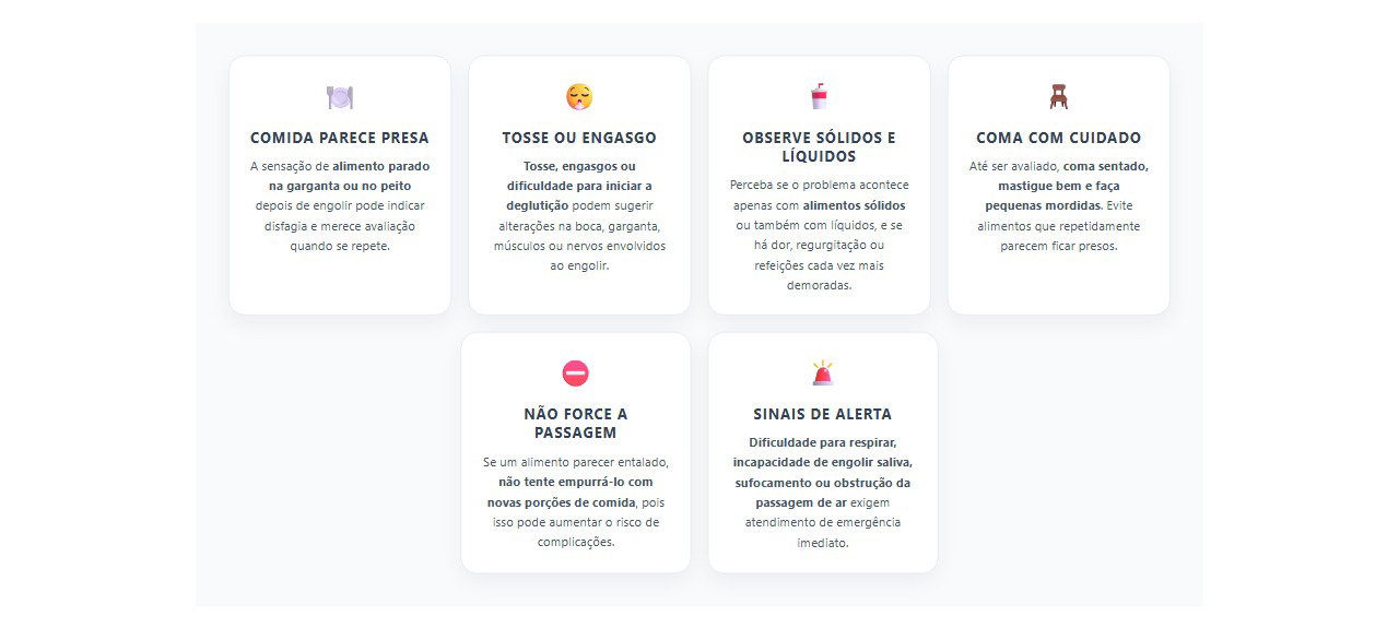 Comida presa ao engolir: sinais de disfagia que precisam de investigação