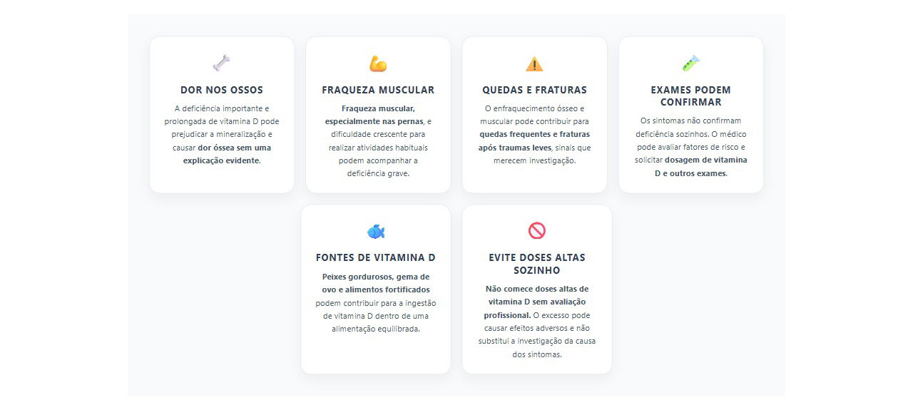 Dor nos ossos e fraqueza muscular: sinais que podem indicar vitamina D baixa