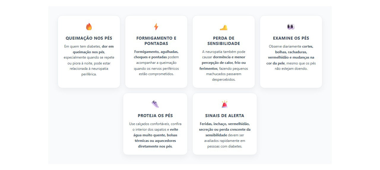 Queimação nos pés no diabetes: sinais de neuropatia que merecem atenção