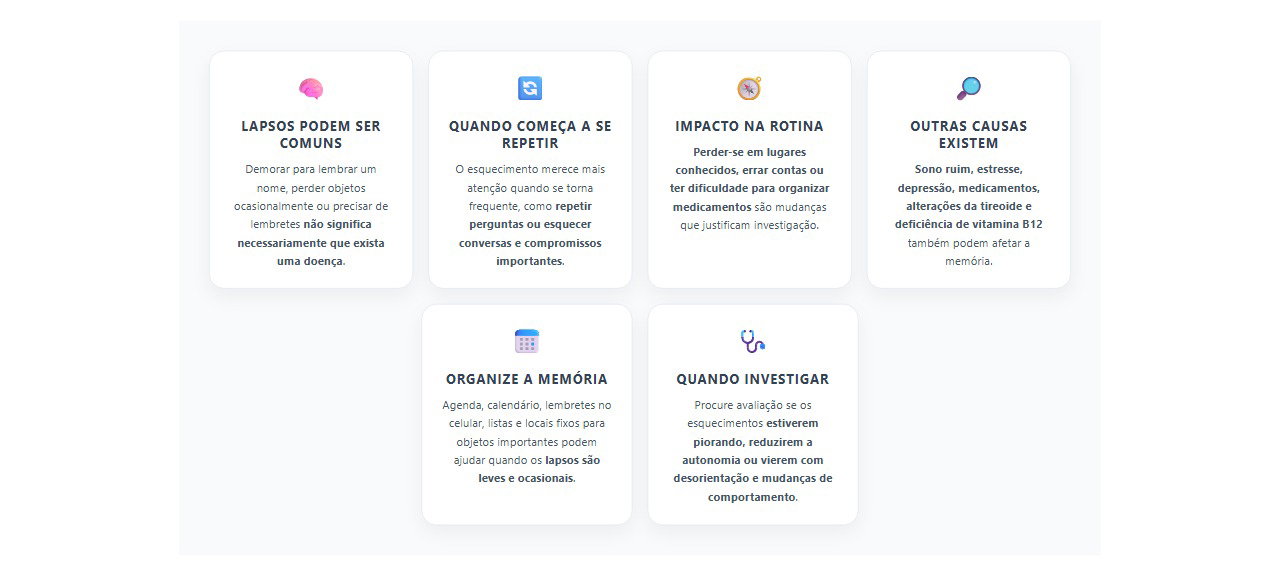 Esquecimento comum ou sinal de alerta: mudanças na rotina que merecem atenção