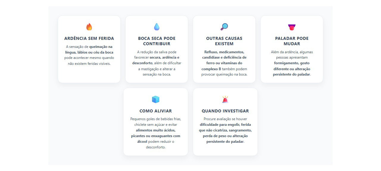 Boca ardendo sem ferida: causas como secura, refluxo e remédios
