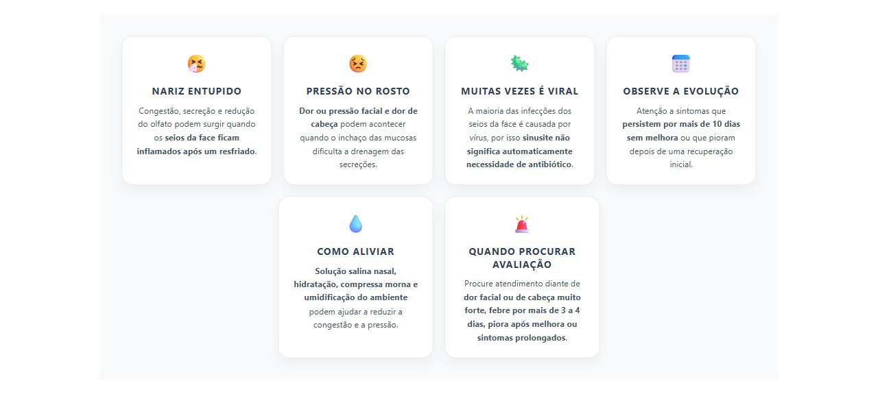 Nariz entupido e pressão no rosto: quando a sinusite pode melhorar sem antibiótico