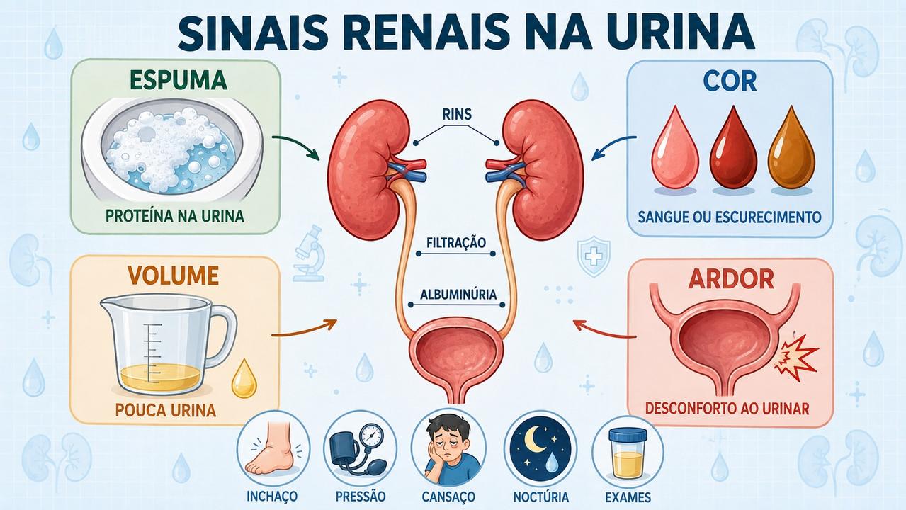 Espuma, cor, volume e ardor resumem os principais sinais urinários de alerta.