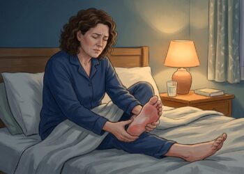 Queimação nos pés à noite pode estar relacionada à irritação ou lesão dos nervos periféricos.