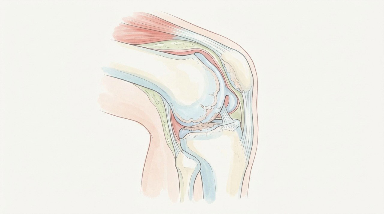 A osteoartrite pode causar alterações na cartilagem, dor e rigidez no joelho.