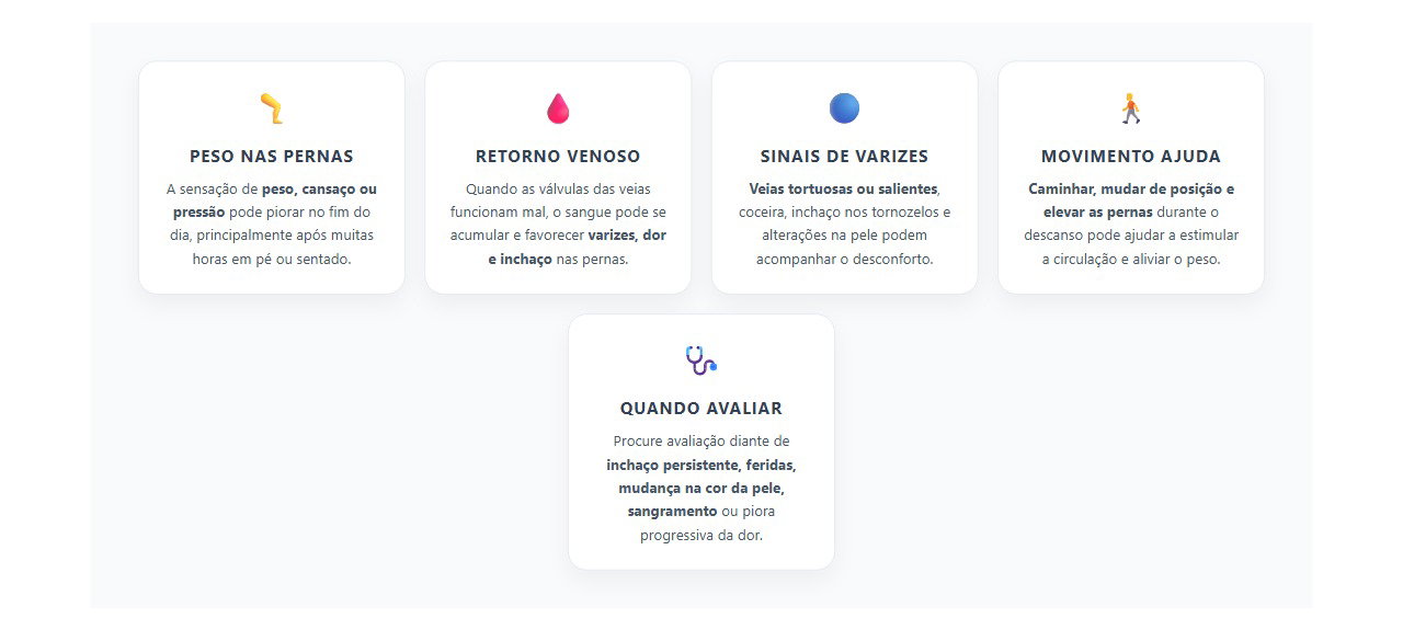Pernas Pesadas no Fim do Dia: Sinais que Podem Indicar Varizes