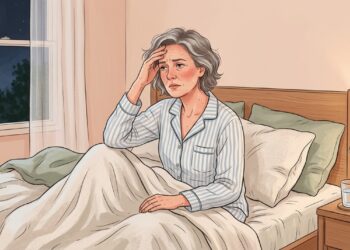 Suor noturno e ondas de calor podem ocorrer durante a transição para a menopausa. nhs.uk
