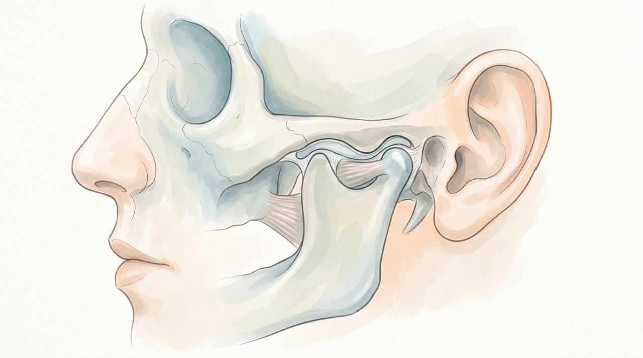 A articulação temporomandibular participa dos movimentos de abrir a boca, falar e mastigar.
