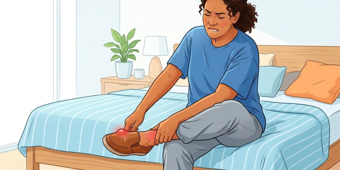 Sapatos apertados podem aumentar a pressão e a dor sobre o joanete.
