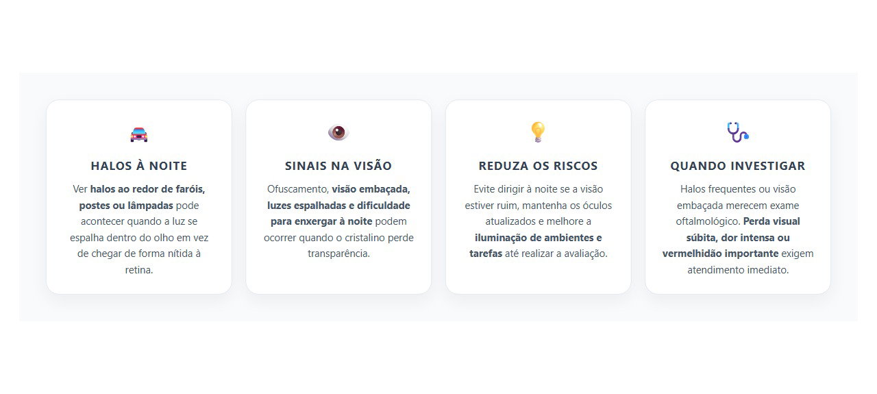 Halos ao Redor dos Faróis à Noite: Quando o Ofuscamento Pode Indicar Catarata