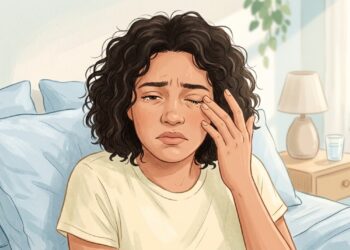 Cílios grudados e com casquinhas ao acordar podem acompanhar a inflamação das bordas das pálpebras.