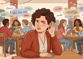 A dificuldade para entender conversas em ambientes barulhentos pode ser um sinal de perda auditiva.
