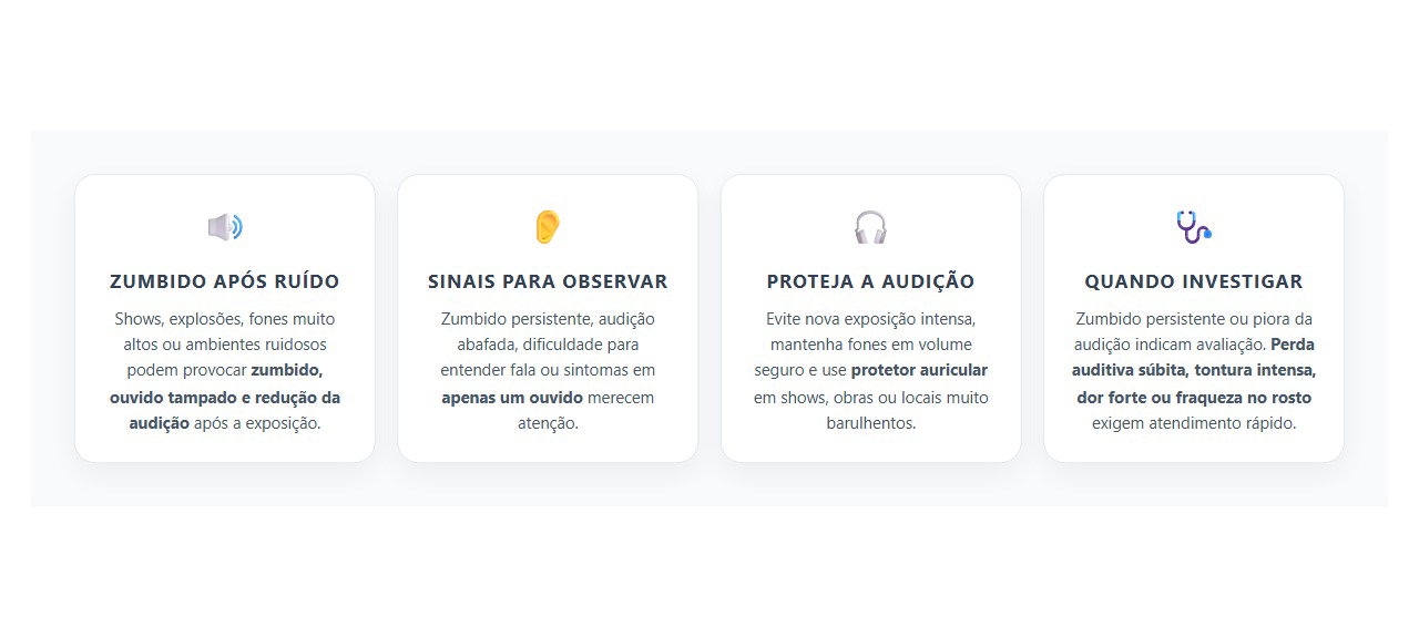 Zumbido Após Barulho Alto: Sinais de Alerta e Quando Testar a Audição