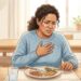 A sensação recorrente de comida presa no peito ao engolir pode ser um sinal de disfagia.
