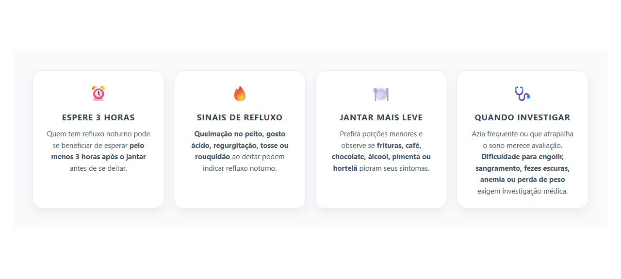 Azia à Noite: Quanto Tempo Esperar Entre o Jantar e a Hora de Deitar