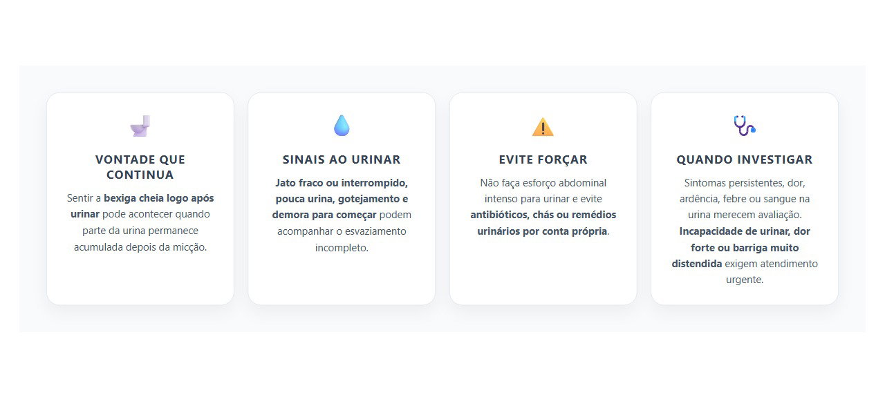 Vontade de Urinar Mesmo Depois de Ir ao Banheiro: Sinais de Esvaziamento Incompleto da Bexiga