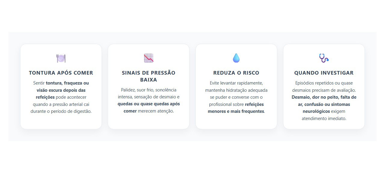 Tontura Depois de Comer em Idosos: Quando a Pressão Pode Estar Caindo