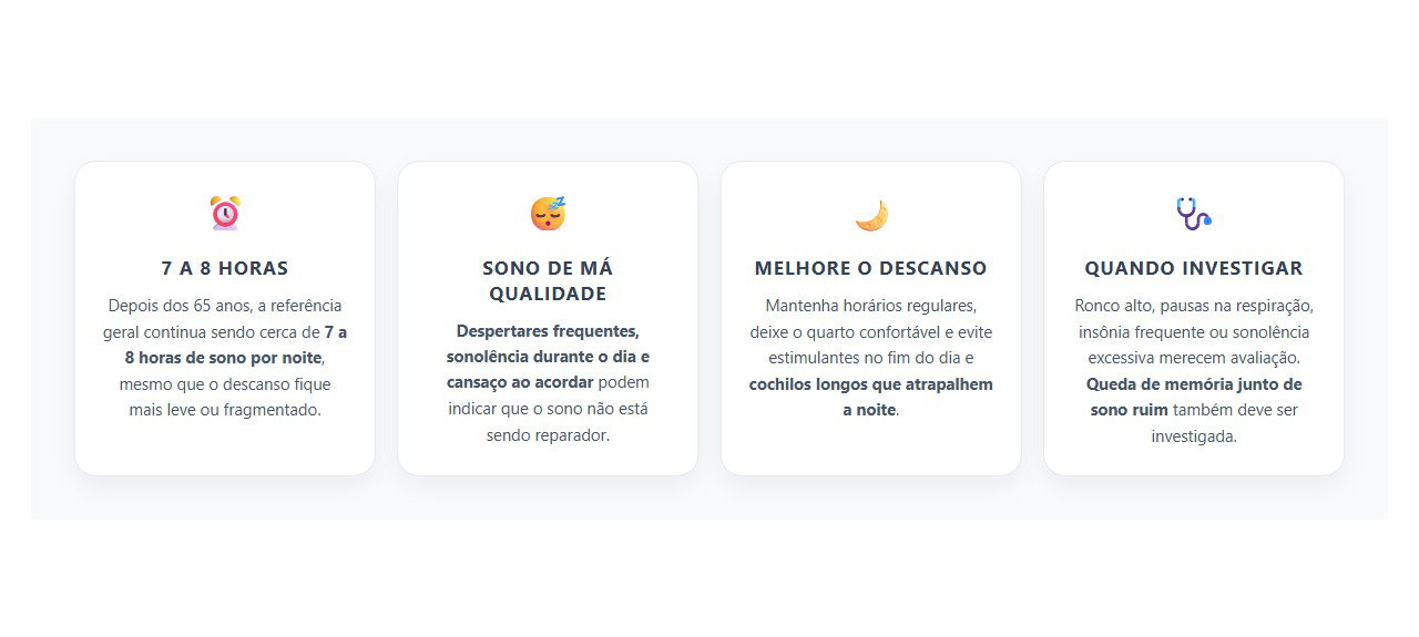Sono Depois dos 65: Quantas Horas Dormir e Sinais de que o Descanso Não Está Bom