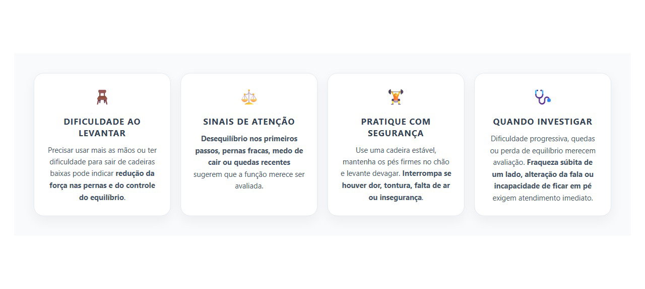 Dificuldade para Levantar da Cadeira: Sinais de Perda de Força e Equilíbrio