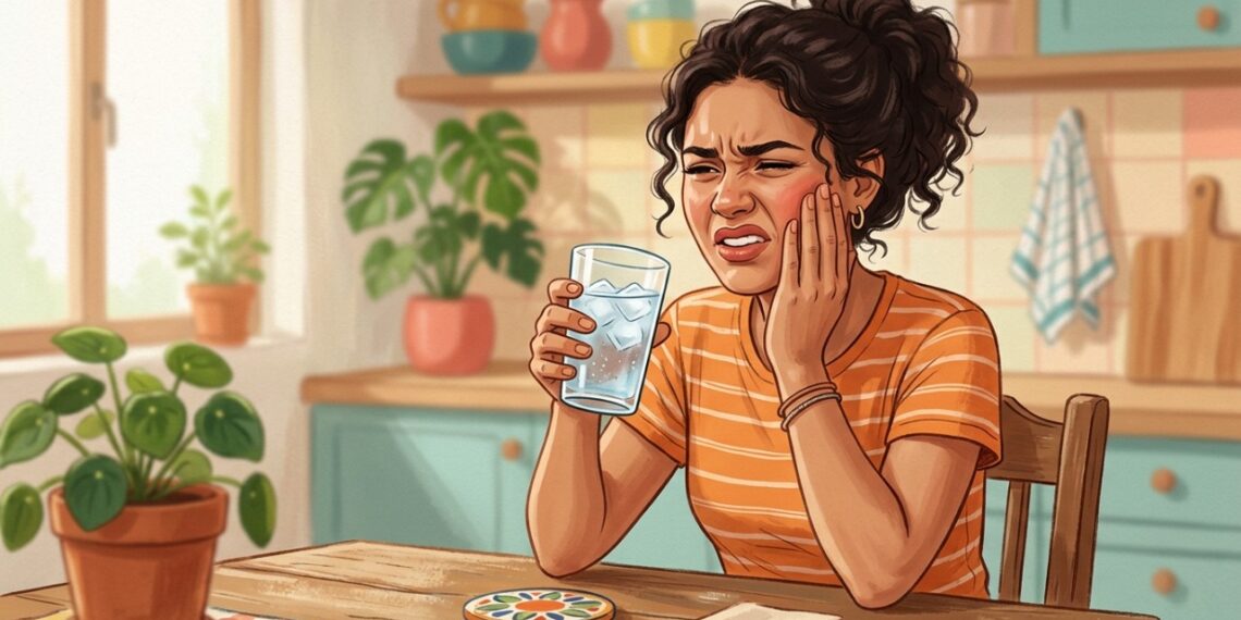 Uma fisgada ao beber água gelada pode ser sinal de sensibilidade dentária.