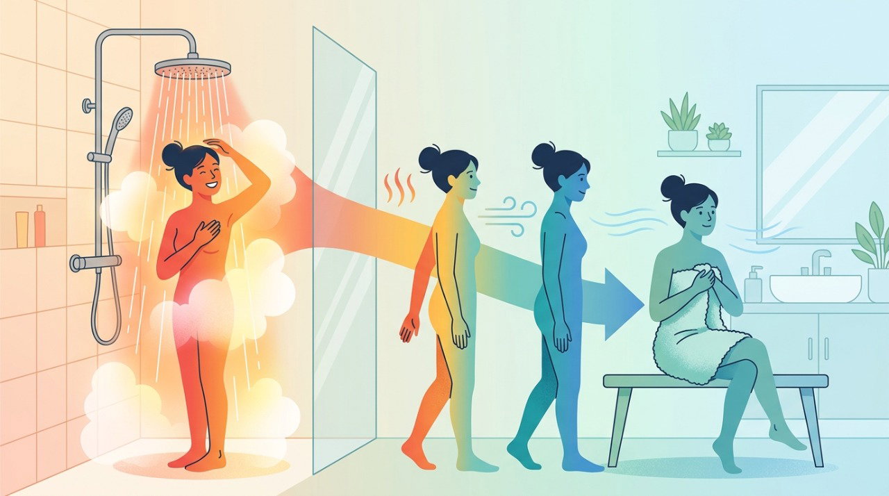 O aquecimento corporal antes de deitar pode favorecer a transição para o sono.