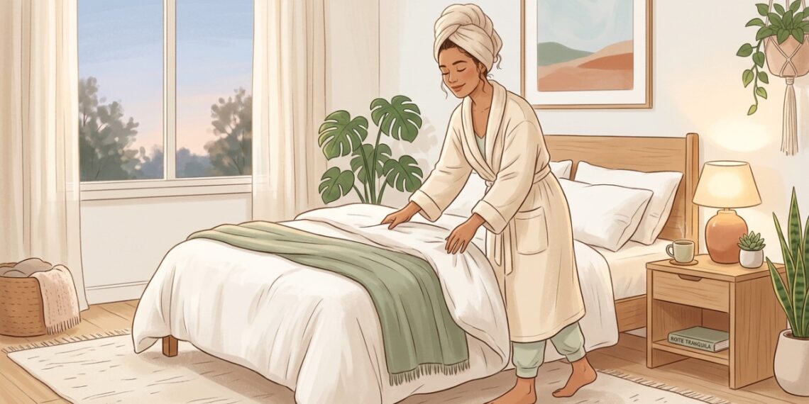 O banho morno à noite pode ajudar o corpo a relaxar e se preparar para o sono.