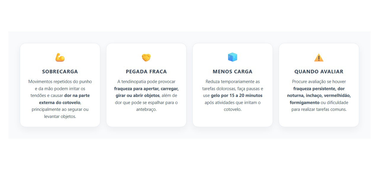 Dor no Cotovelo e Pegada Fraca: Sinais de Sobrecarga dos Tendões