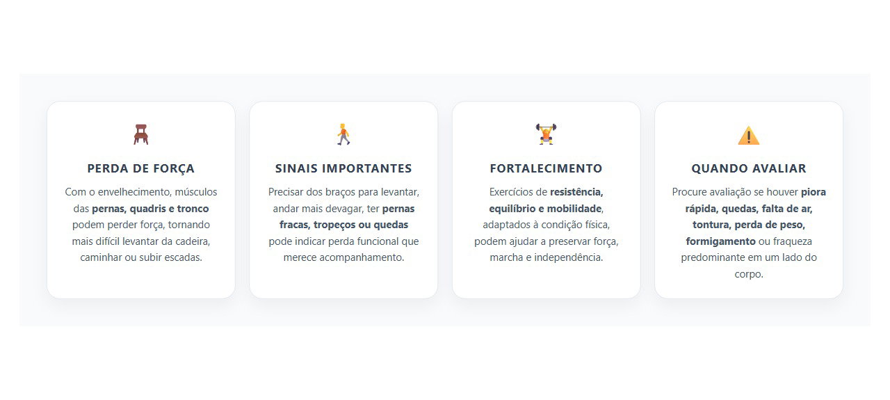 Fraqueza nas Pernas ao Levantar da Cadeira: Quando a Perda de Força Merece Atenção