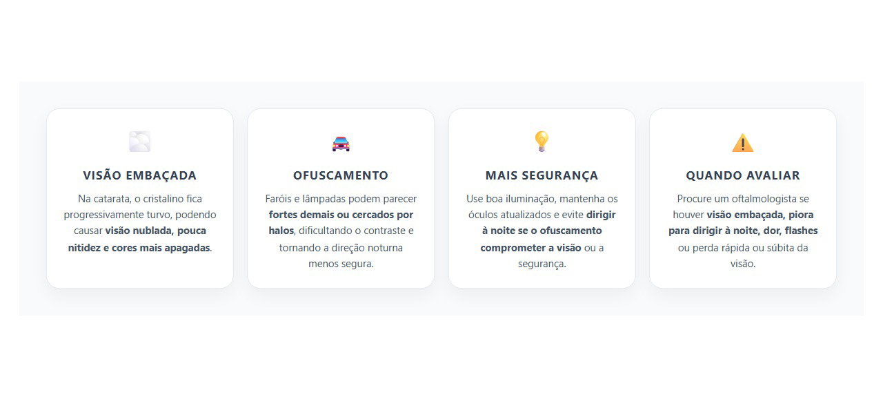 Catarata e Visão Noturna: Quando Faróis e Luzes Começam a Ofuscar
