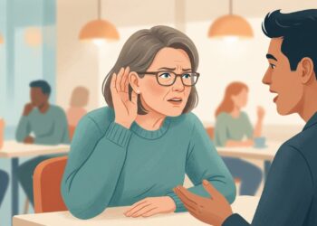 Dificuldade para entender conversas em ambientes barulhentos pode ser um sinal de perda auditiva.