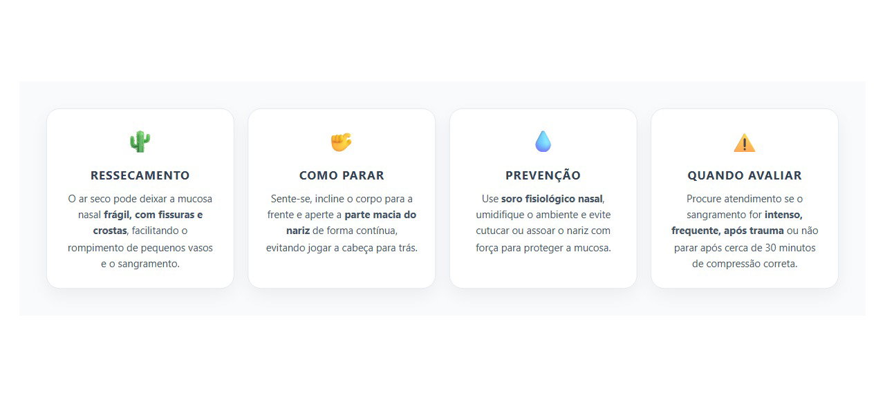 Sangramento Nasal no Tempo Seco: Como Parar e Evitar Novos Episódios