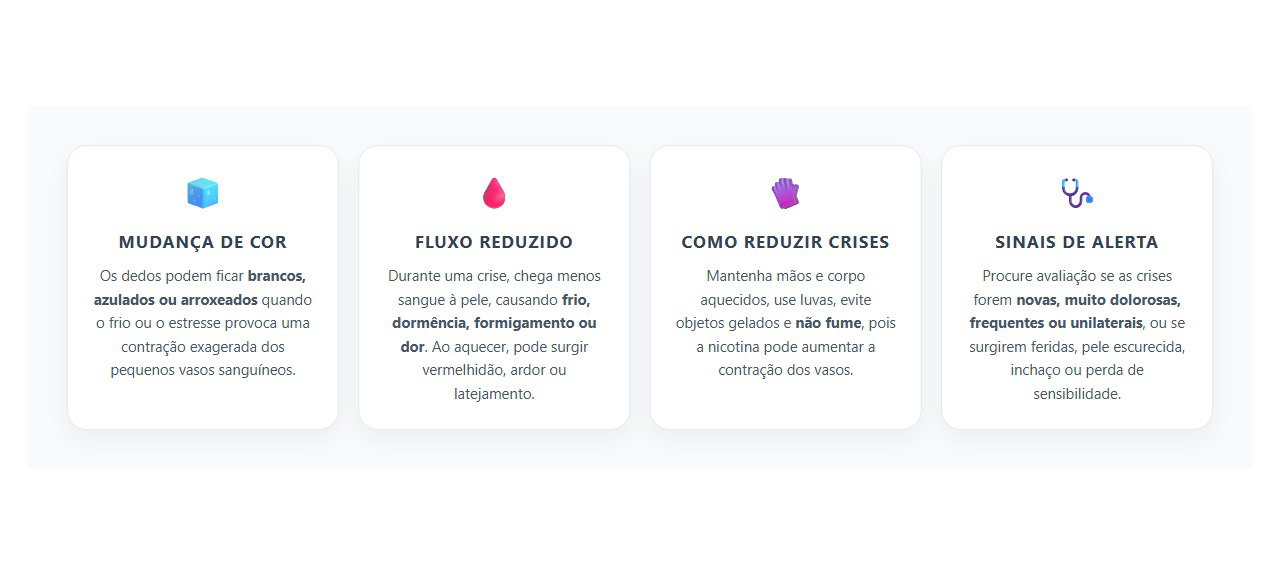 Dedos Brancos ou Arroxeados no Frio: Sinais do Fenômeno de Raynaud