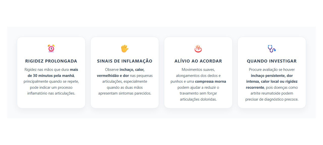 Rigidez e Inchaço nas Mãos ao Acordar: Sinais de Inflamação nas Articulações