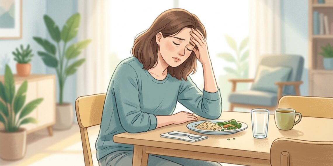 Tontura e fraqueza após comer podem ocorrer quando a pressão arterial cai depois da refeição.