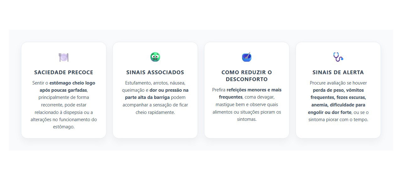 Estômago Cheio Após Poucas Garfadas: Quando a Saciedade Precoce Merece Investigação