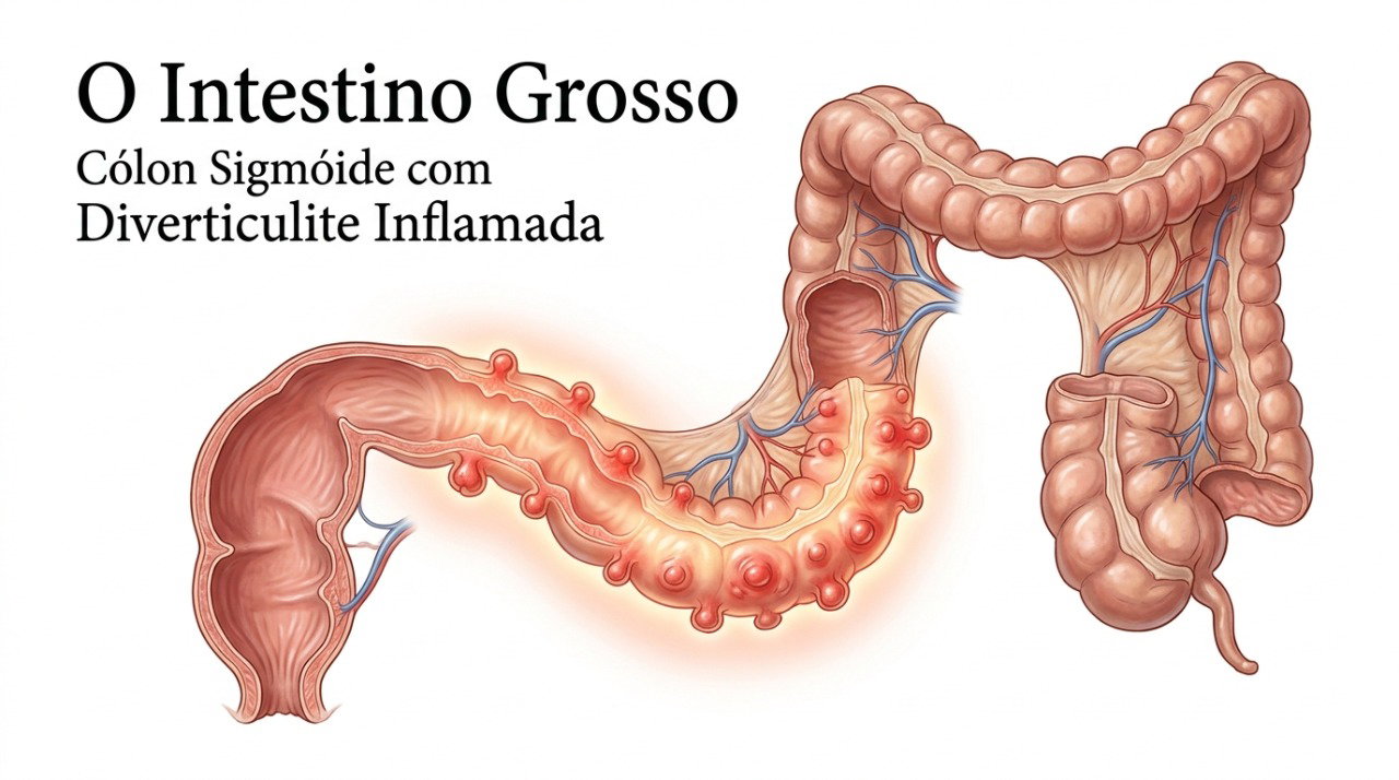 A diverticulite costuma afetar o cólon sigmoide e pode provocar dor na parte inferior esquerda do abdome.