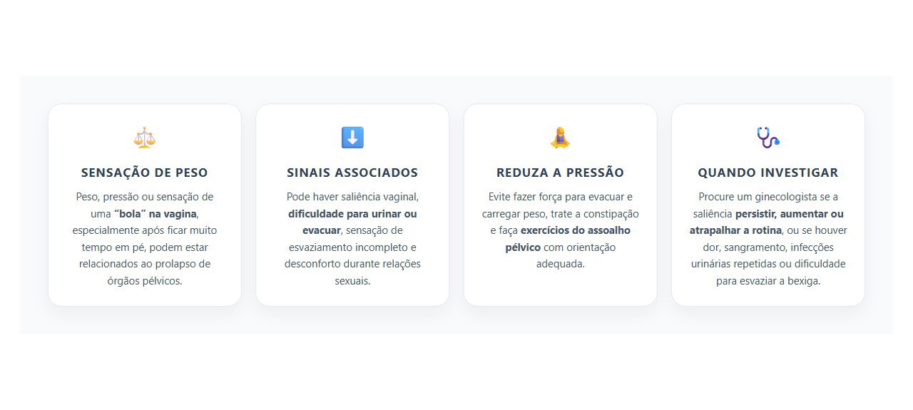 Peso ou “Bola” na Vagina: Sinais de Prolapso e Quando Procurar Avaliação