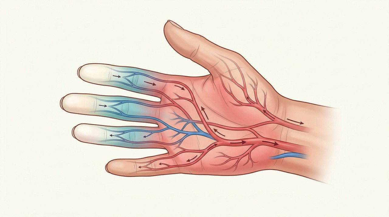 No fenômeno de Raynaud, os dedos podem mudar de cor e apresentar ardor ou formigamento ao aquecer.